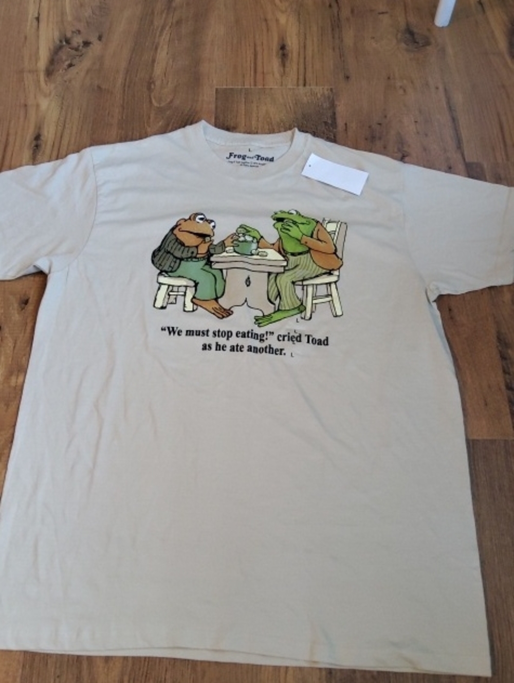 Men's Frog and Toad We Must Stop Eating T-Shirt Large NWT